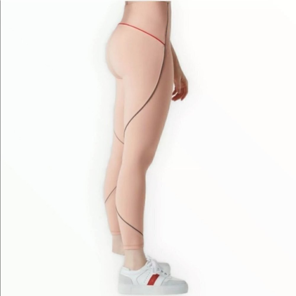 Fabletics High Rise Motion365 Reflective 7/8 Stretch Pink Rose Leggings XXS